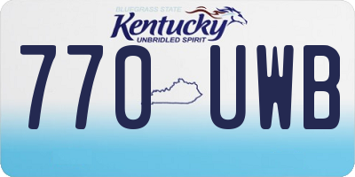 KY license plate 770UWB