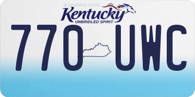 KY license plate 770UWC