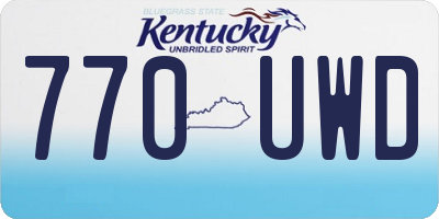 KY license plate 770UWD
