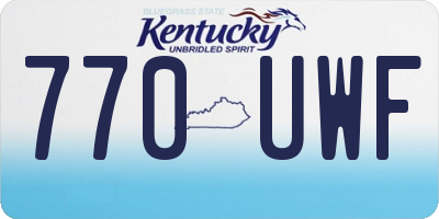 KY license plate 770UWF