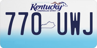 KY license plate 770UWJ