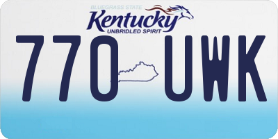 KY license plate 770UWK