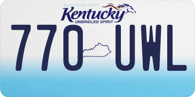 KY license plate 770UWL