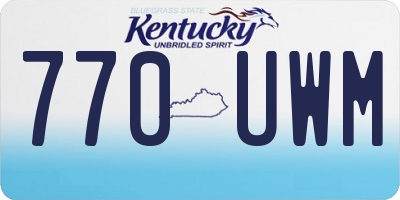 KY license plate 770UWM