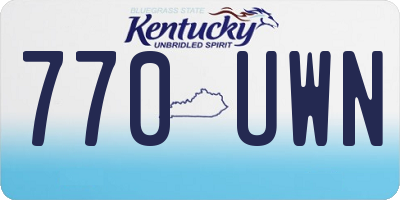 KY license plate 770UWN