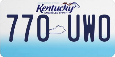KY license plate 770UWO