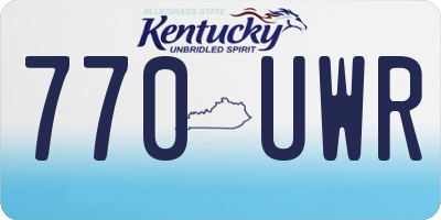 KY license plate 770UWR