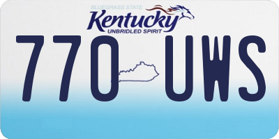 KY license plate 770UWS