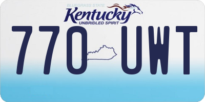 KY license plate 770UWT