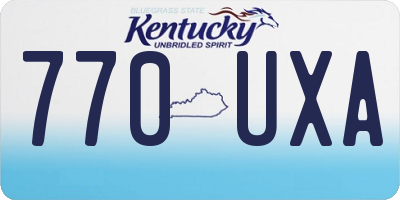 KY license plate 770UXA