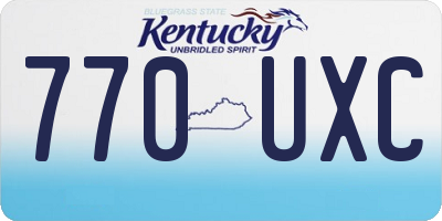 KY license plate 770UXC