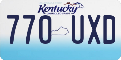 KY license plate 770UXD