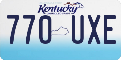 KY license plate 770UXE