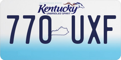 KY license plate 770UXF