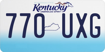 KY license plate 770UXG