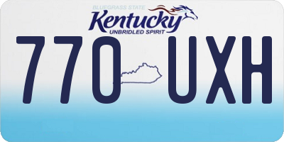 KY license plate 770UXH