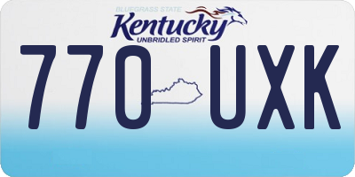 KY license plate 770UXK