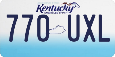 KY license plate 770UXL