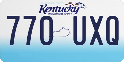 KY license plate 770UXQ