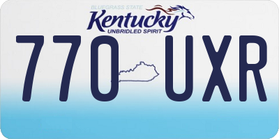 KY license plate 770UXR