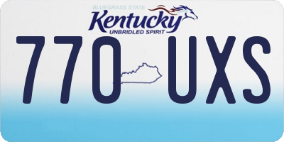 KY license plate 770UXS