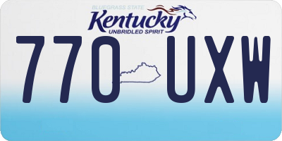 KY license plate 770UXW