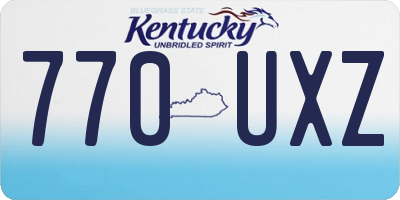 KY license plate 770UXZ