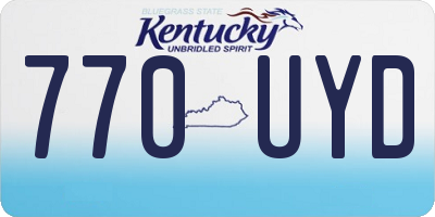 KY license plate 770UYD