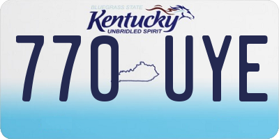 KY license plate 770UYE