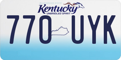 KY license plate 770UYK