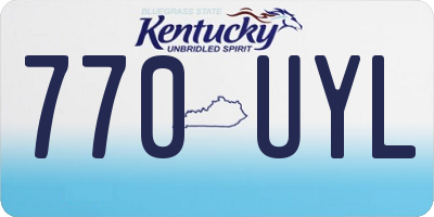 KY license plate 770UYL