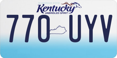KY license plate 770UYV