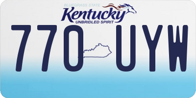 KY license plate 770UYW