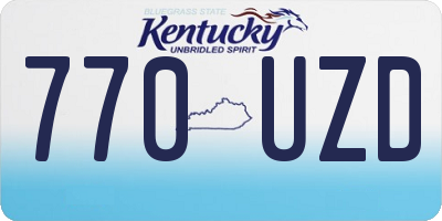 KY license plate 770UZD