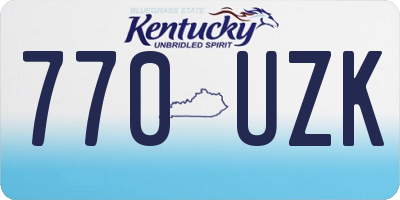 KY license plate 770UZK