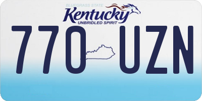 KY license plate 770UZN