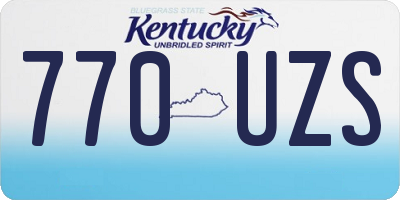 KY license plate 770UZS