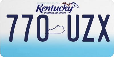 KY license plate 770UZX