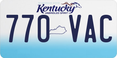KY license plate 770VAC
