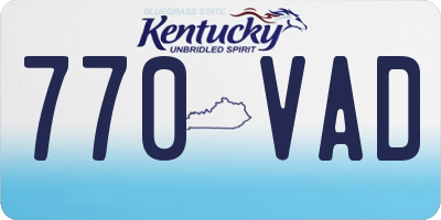 KY license plate 770VAD