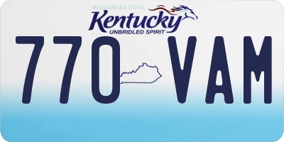 KY license plate 770VAM