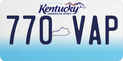 KY license plate 770VAP
