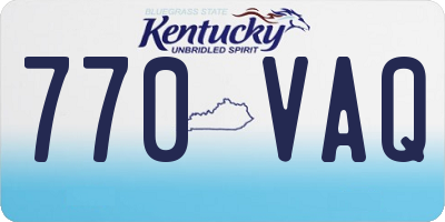 KY license plate 770VAQ