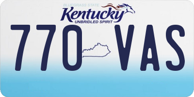 KY license plate 770VAS