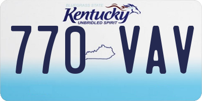 KY license plate 770VAV