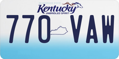 KY license plate 770VAW