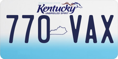 KY license plate 770VAX