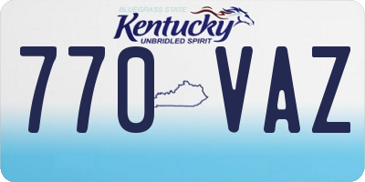 KY license plate 770VAZ