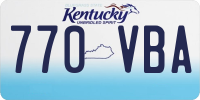 KY license plate 770VBA