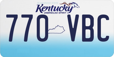 KY license plate 770VBC